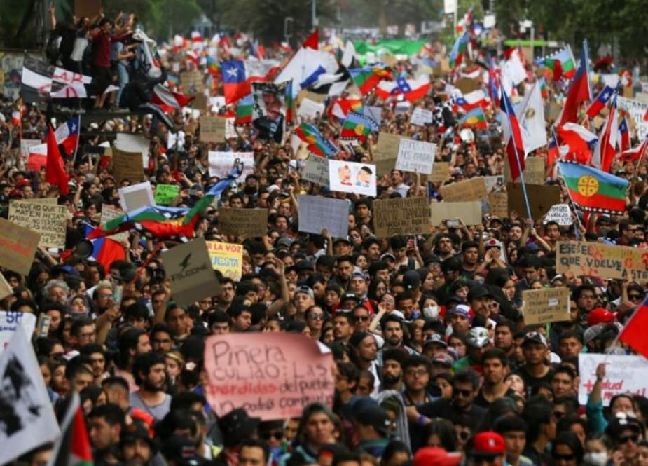 چلی میں عدم مساوات کیخلاف احتجاجی مظاہرہ