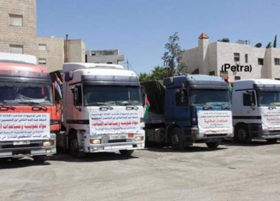 قافلة مساعدات أردنية تصل قطاع غزة
