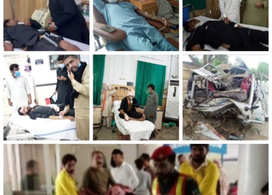 ملتان، پٹھان ہوٹل کے قریب ماتمیوں کی ہائی ایس کو حادثہ، 7مسافر شدید زخمی 