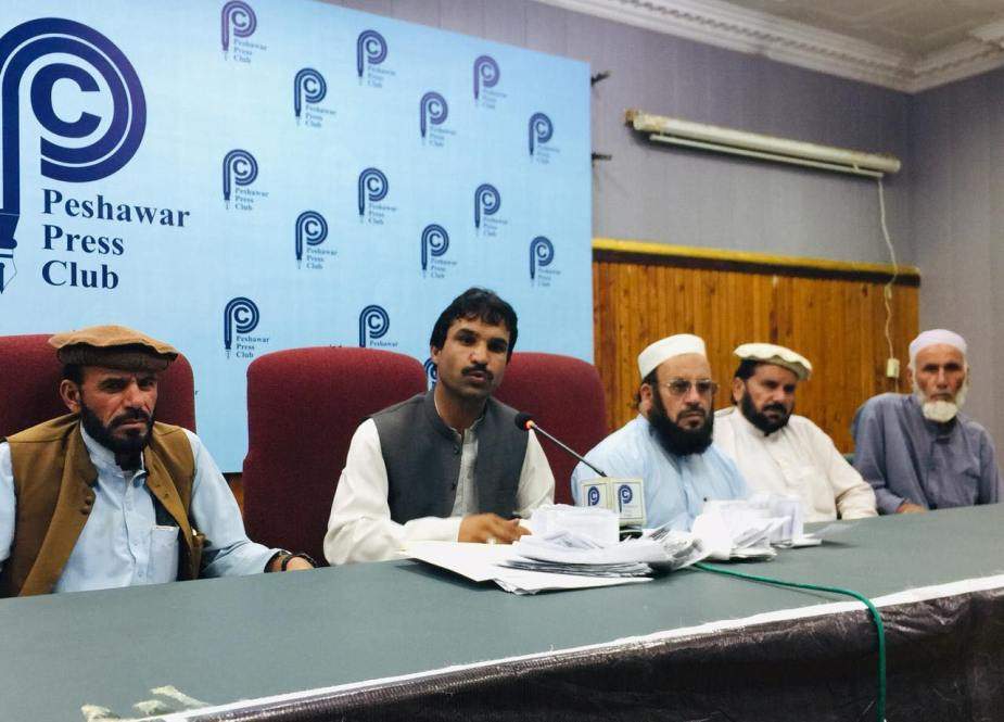 سنٹرل کرم کے عمائدین کی مطالبات کے حق میں پشاور میں پریس کانفرنس