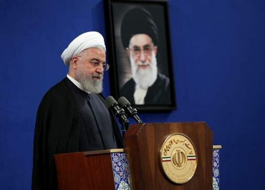 Iranian President Hassan Rouhani speaks during an event at the Academic Center for Education, Culture, and Research (ACECR), in Tehran.jpg