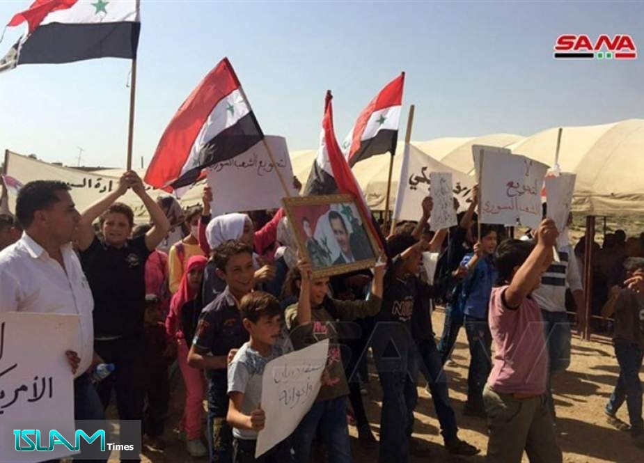 Syrians Rally against Military Presence of US, Turkey in Qamishli Countryside