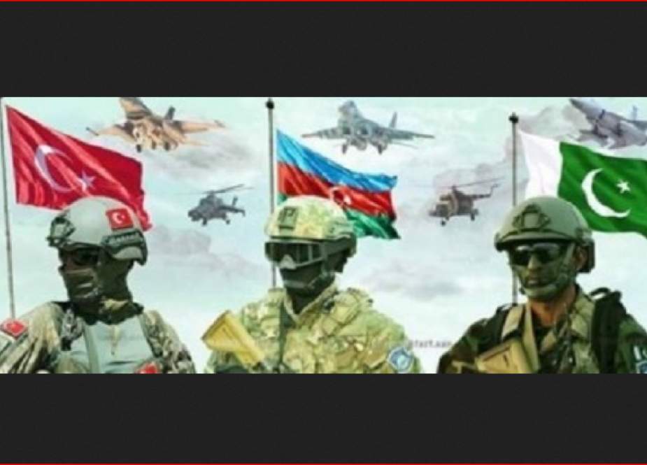 The Turkish, Azeri and Pakistani armies display their unity against the Armenians.