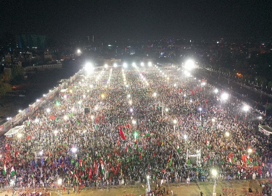 کراچی، پاکستان ڈیموکریٹک موومنٹ کے دوسرے جلسے کی ایک جھلک