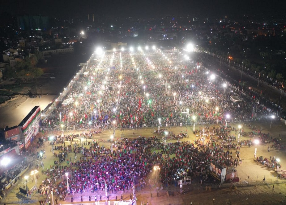 کراچی، پاکستان ڈیموکریٹک موومنٹ کے دوسرے جلسے کی ایک جھلک