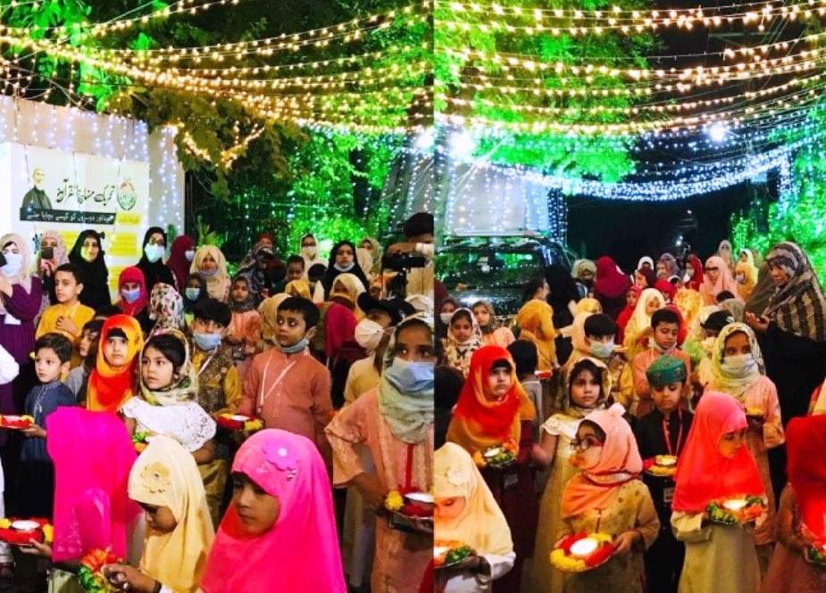 لاہور، بچوں کا آقائے دو جہاں سے اظہار عقیدت کیلئےشمع بردار جلوس
