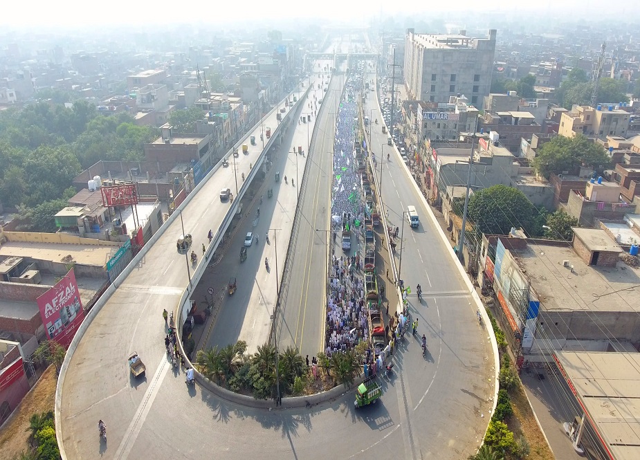 لاہور، تحریک بیداری امت مصطفیٰؑ کی وحدت امت ریلی کے فضائی مناظر