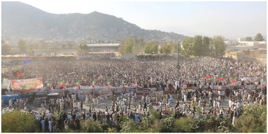 سوات میں وزیراعظم عمران خان کے جلسے کے مناظر