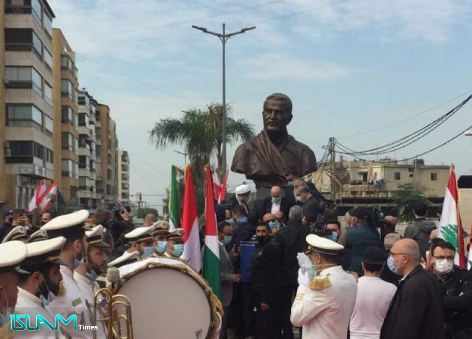 Gen. Suleimani Statue Unveiled in Beirut’s Dahiyeh