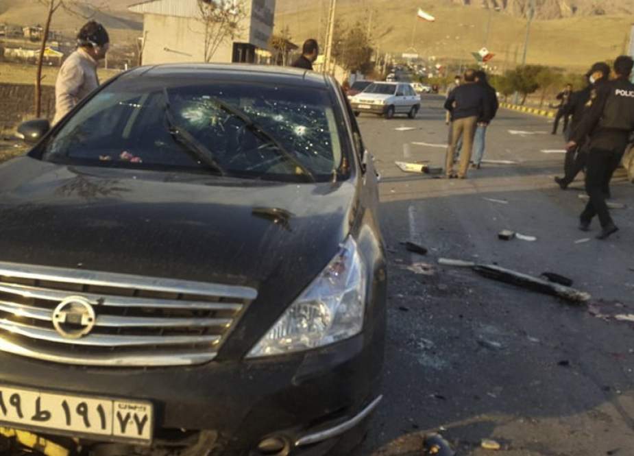 The scene of the terrorist attack targeted Iranian scientist Mohsen Fakhrizadeh east of Tehran.jpg