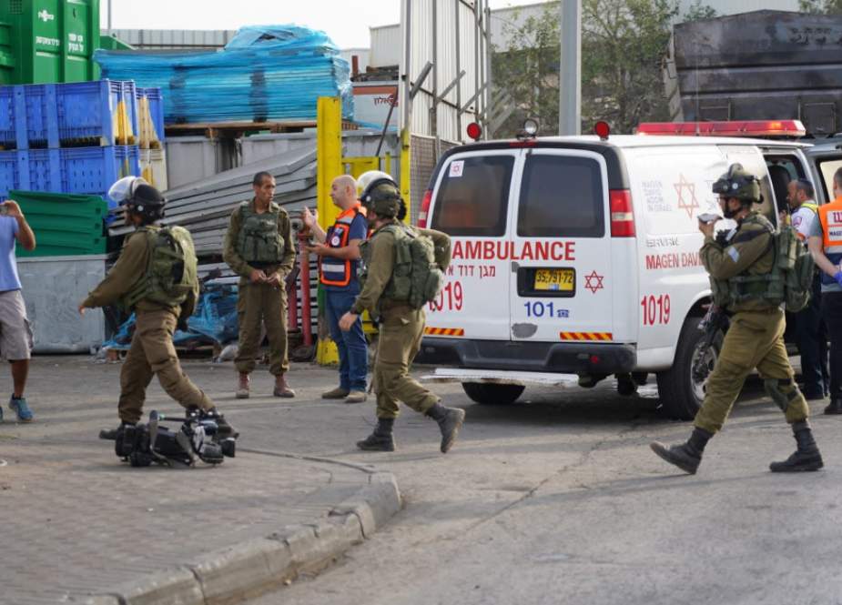 Israeli occupation forces at the scene of the shooting in West Bank settlement.jpeg