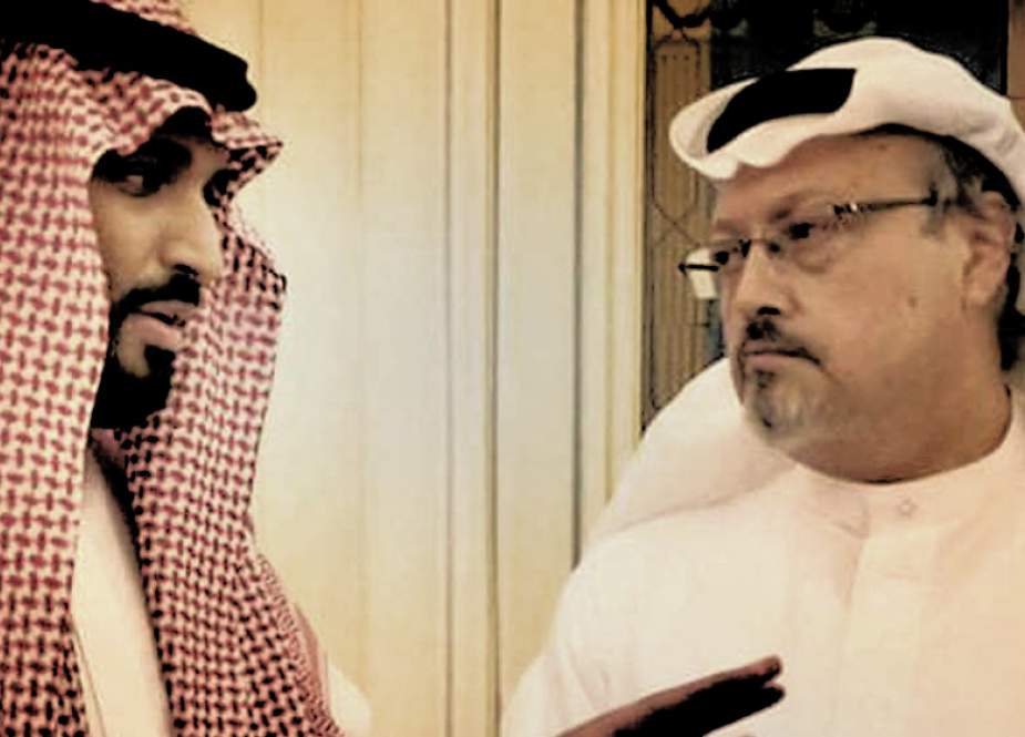 Saudi Crown Prince Mohammed bin Salman, is seen with Jamal Khashoggi.jpg