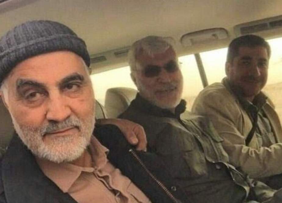 Qasem Soleimani alongside Iraqi Shia militia leader Abu Mahdi al-Muhandis