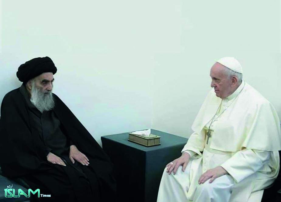 عراق، آیت اللہ سید علی سیستانی کیساتھ پاپ فرانسس کی ملاقات