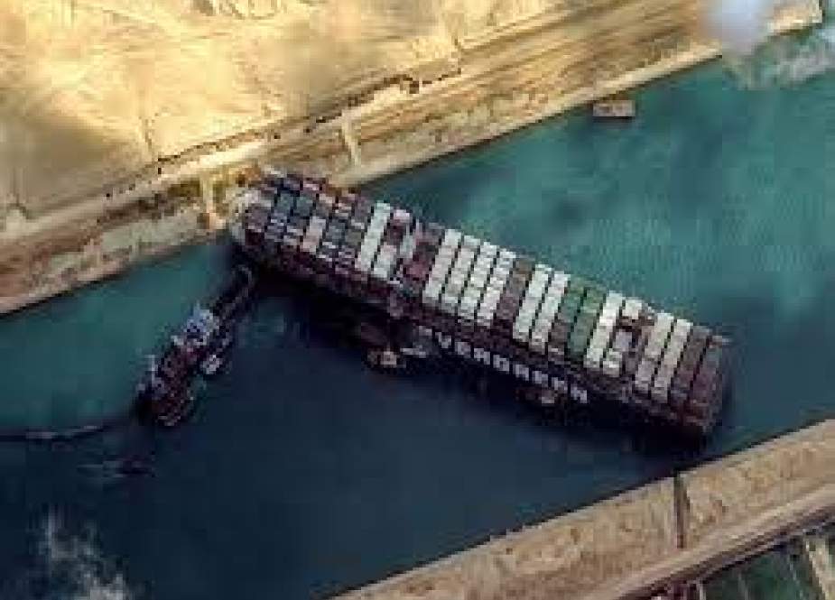 Ever Given, container ship getting stuck in the waterway Suez.jpg