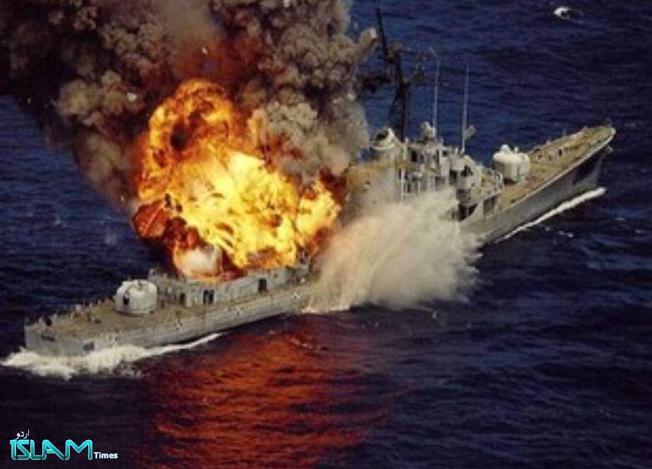 یمن، جارح سعودی عرب کی جنگی کشتی جل کر تباہ