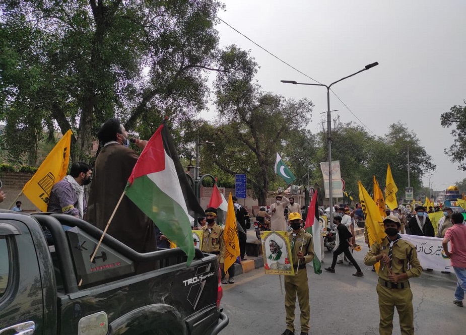 لاہور،آئی ایس او کی یوم القدس ریلی مال روڈ سے گزر رہی ہے