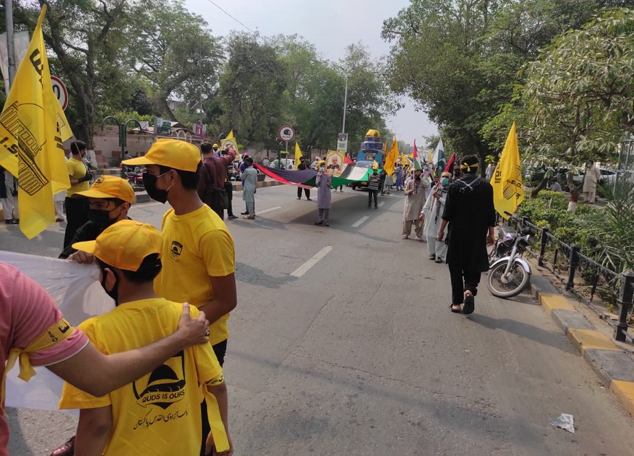لاہور،آئی ایس او کی یوم القدس ریلی مال روڈ سے گزر رہی ہے