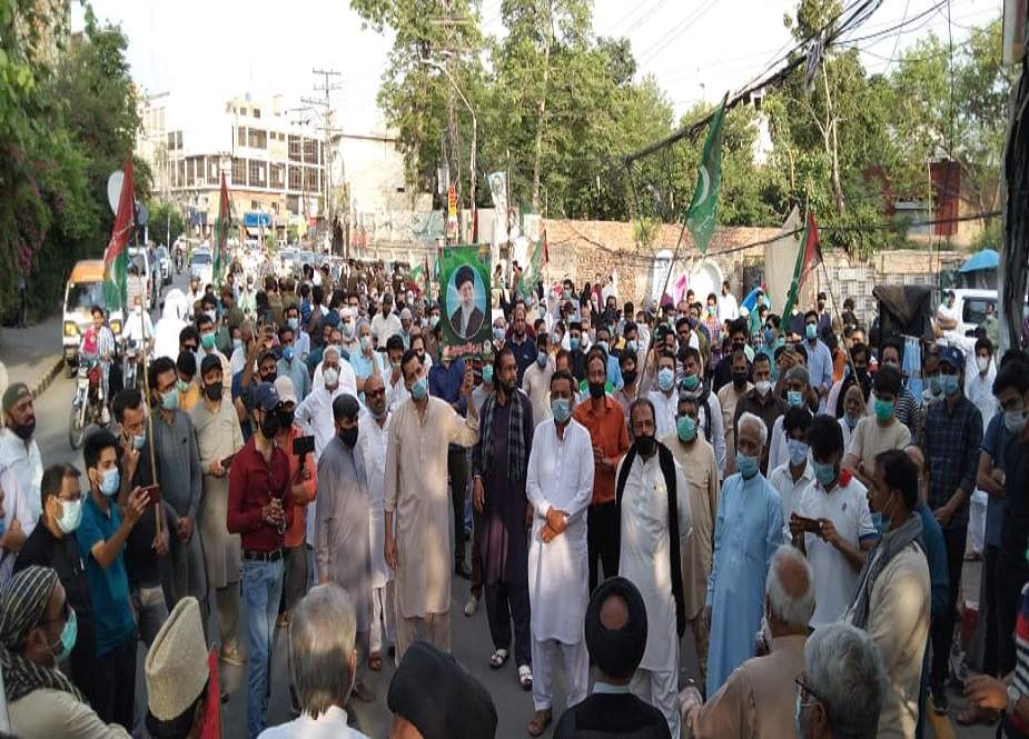فلسطین پر اسرائیلی جارحیت کیخلاف ایم ڈبلیو ایم کا لاہور میں مظاہرہ