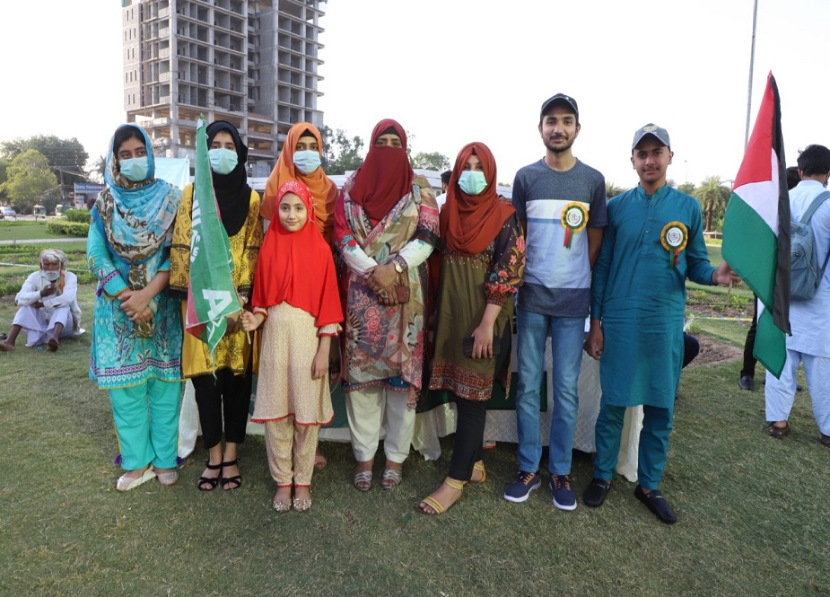 لاہور، لبرٹی چوک میں انجمن طلبہ اسلام کا لبیک القدس کیمپ