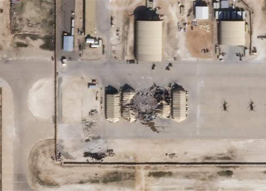 Ain al-Asad US airbase in western Iraq, after being hit by missiles from Iran.jpg
