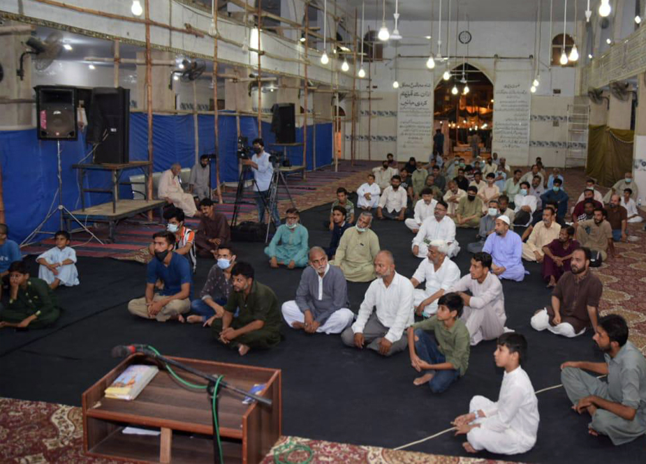 کراچی، بانی انقلاب اسلامی حضرت امام خمینیؒ کی 32ویں برسی کی مناسبت سے مرکزی امام بارگاہ جعفرطیار سوسائٹی میں اجتماع