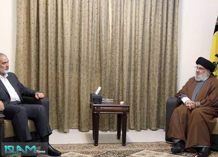 Sayyed Nasrallah Receives Haniyeh, Both Leaders Stress on Depth of Hezbollah-Hamas Relationship