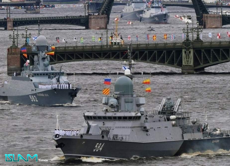 Russian Military Show Might in Navy Day in St. Petersburg Parade