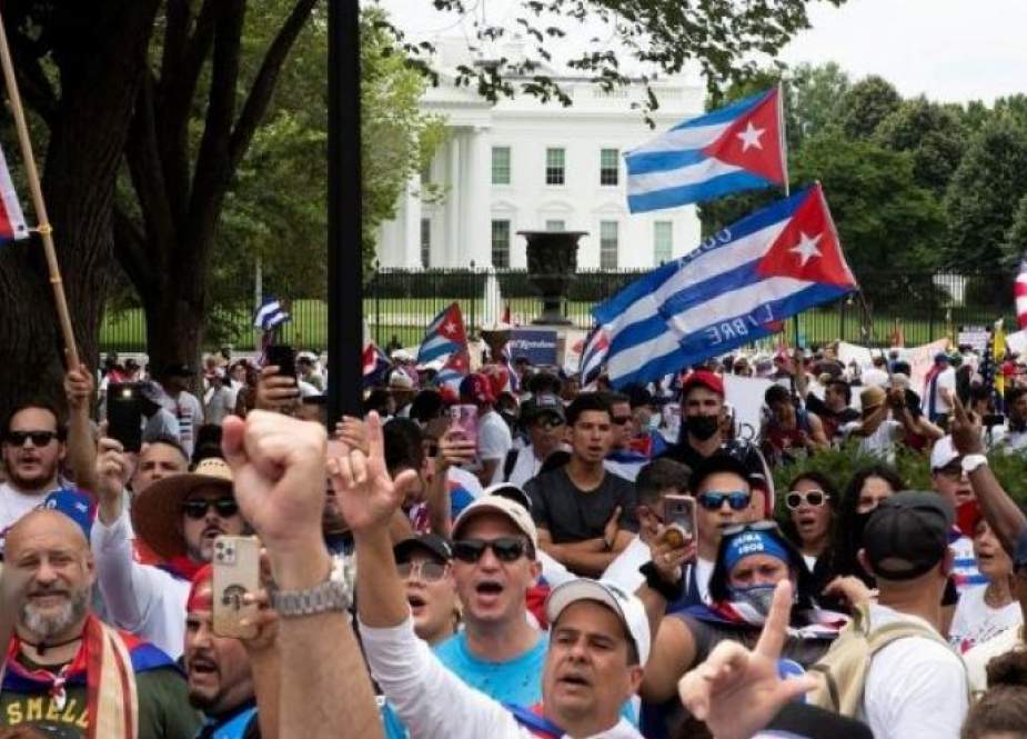 تظاهرات في واشنطن تندد بالتدخل الأمريكي في كوبا