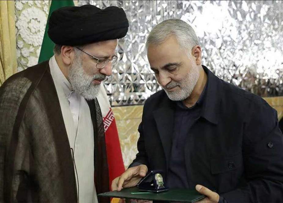 Sayyed Ebrahim Raisi, Iranian President and Lieutenant General Qassem Soleimani.jpg