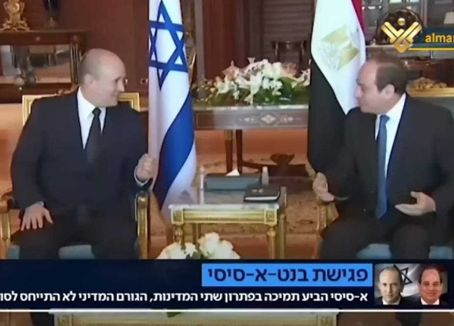Zionist PM Naftali Bennett meeting with the Egyptian President Abdul Fattah Al-Sisi in Sharm Al-Sheikh.png
