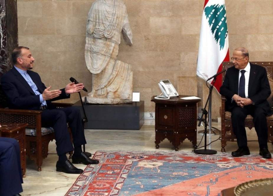 Menlu Iran & Presiden Libanon (Tasnim).