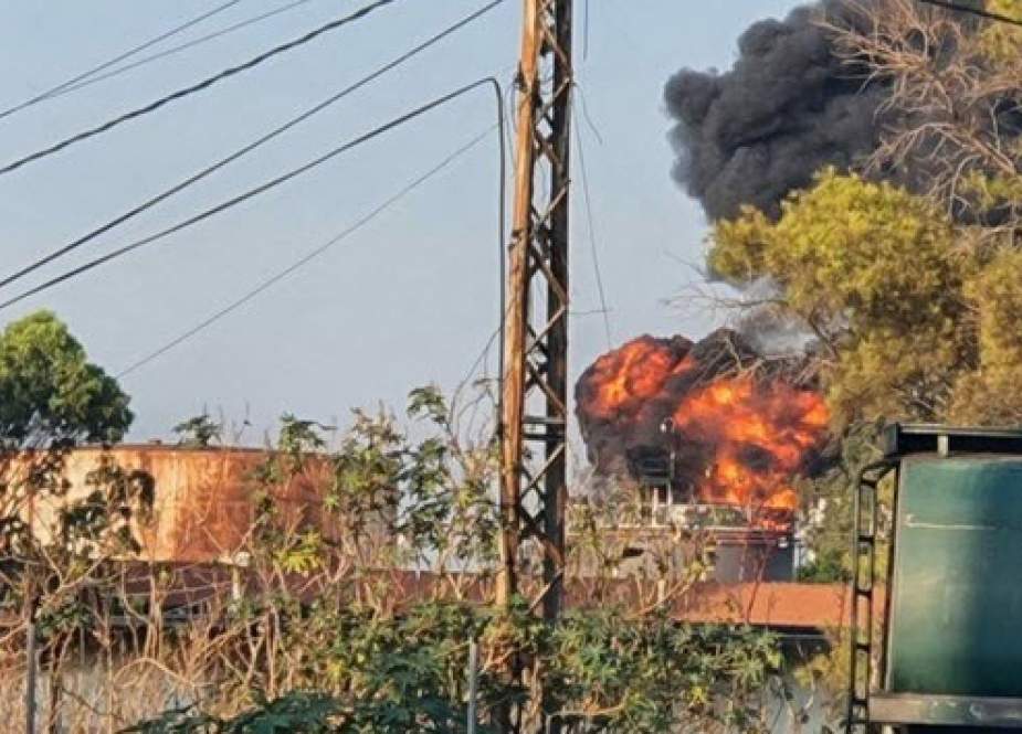 آتش‌سوزی در نزدیکی تأسیسات نفتی لبنان