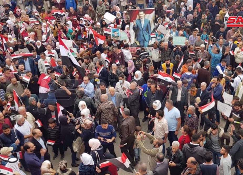 Warga Suriah Berkumpul Untuk Mengutuk Pendudukan Turki Di Aleppo