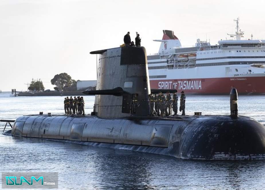 Royal Australian Navy submarine HMAS Sheean arrives in Devonport on April 22, 2021 in Tasmania, Australia