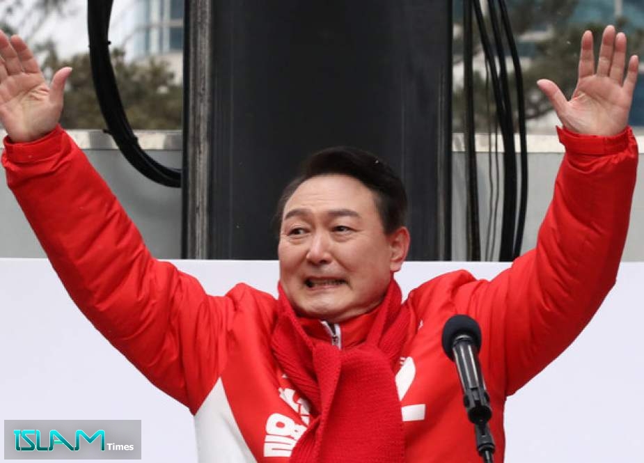 South Korean President-elect Yoon Suk-yeol is shown campaigning last month in Seoul.