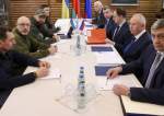 Ukrainian and Russian diplomatic teams meet in Belarus.