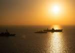 File photo: US Navy ships USS Mount Whitney and USS Porter, and the Bulgarian frigate Gordi in the Black Sea, November 4, 2021.