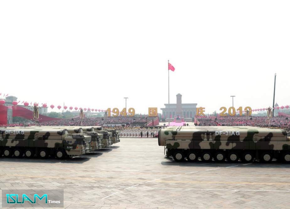 Chinese intercontinental ballistic missile systems take part in a parade in Beijing, China, on October 1, 2019.