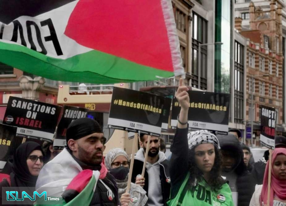 Londoners rally to condemn Israeli regime