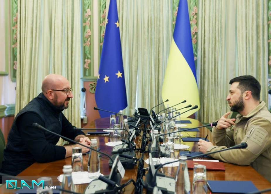 European Council President Charles Michel meets President of Ukraine Volodymyr Zelensky in Kiev, April 20, 2022.