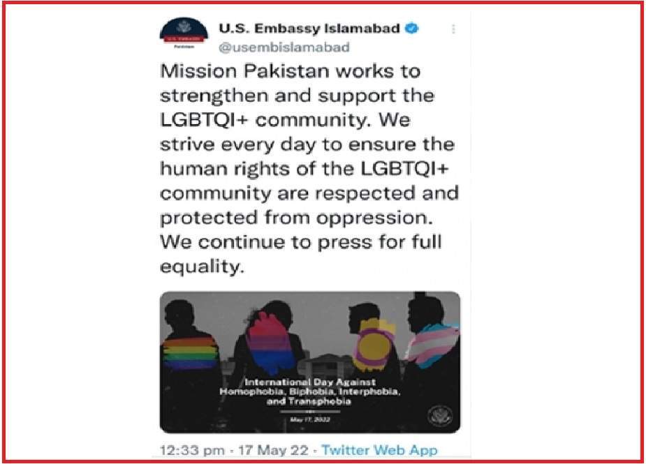 امریکہ پاکستان میں ہم جنس پرستی کو فروغ دینے لگا