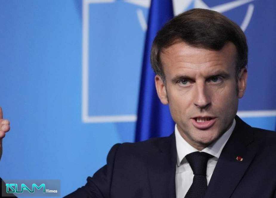 Emmanuel Macron speaks during a press conference after a NATO summit in Madrid, Spain, June 30, 2022