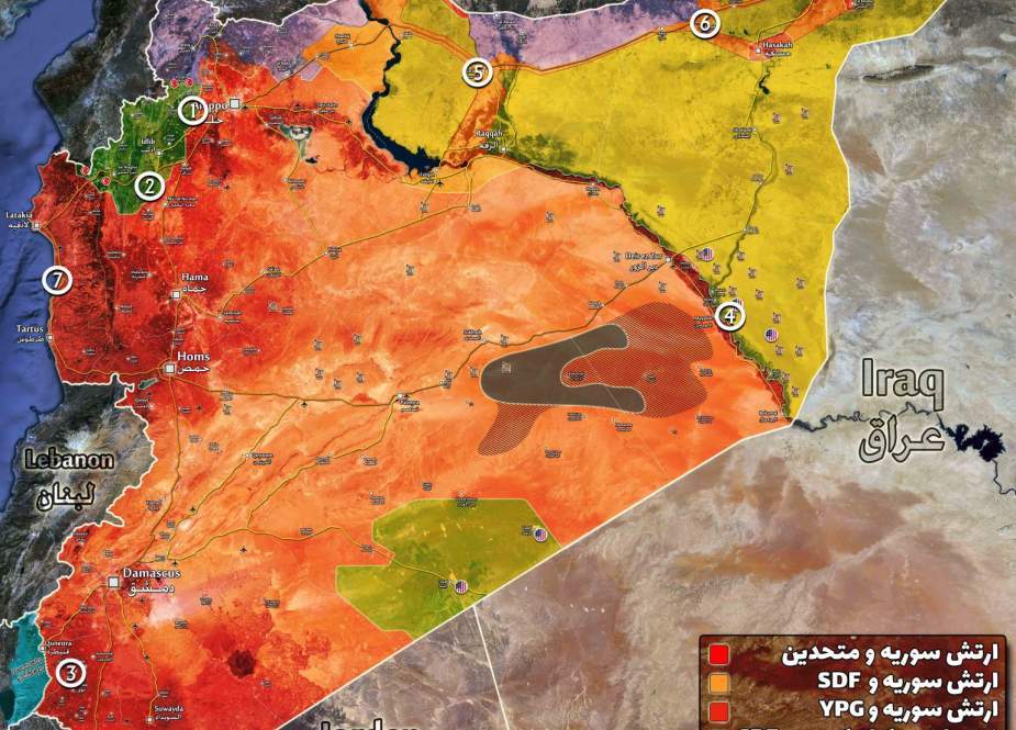 نقشه تحولات میدانی سوریه