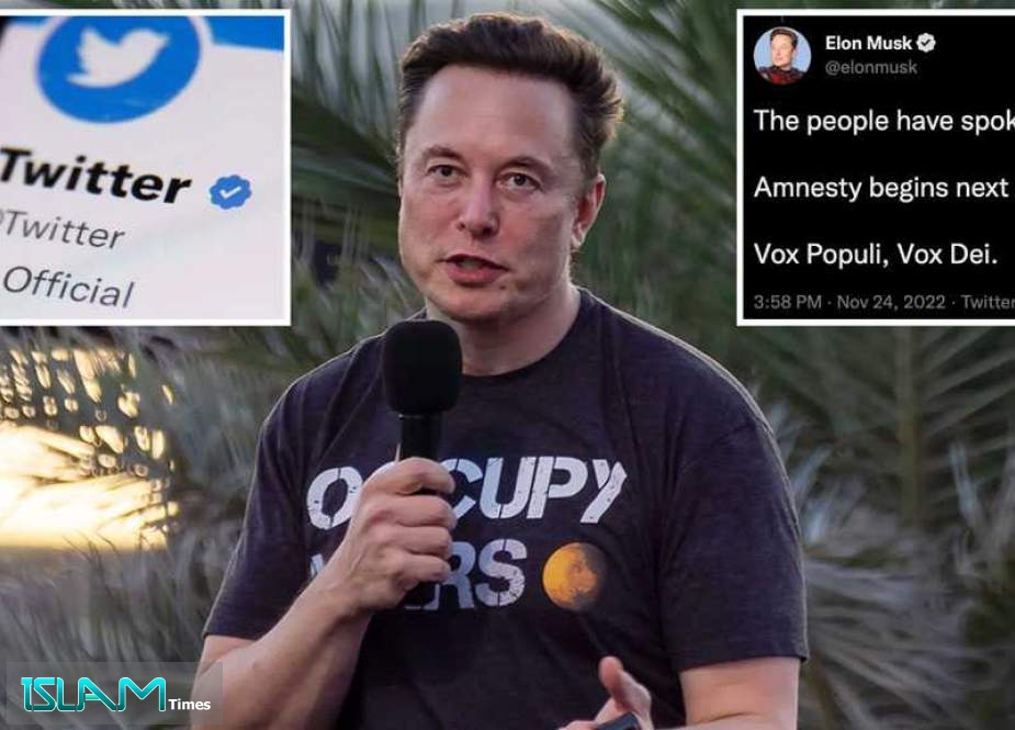 Musk Says Twitter to Grant ’Amnesty’ for Suspended Accounts