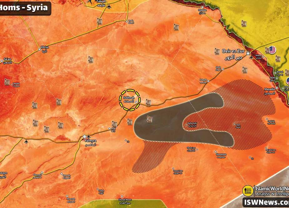 نقشه پایگاه اسلام تایمز از منطقه ی حمله داعش