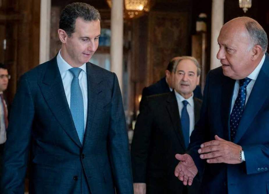 Assad Suriah Menerima Menlu Mesir Sameh Shoukry