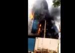 بالفيديو: النيران تلتهم البنك المركزي السوداني