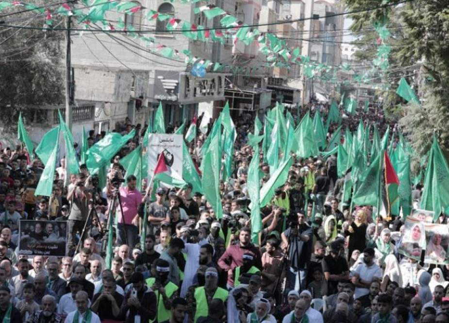 حماس تنظم مسيرة جماهيرية شمال غزة