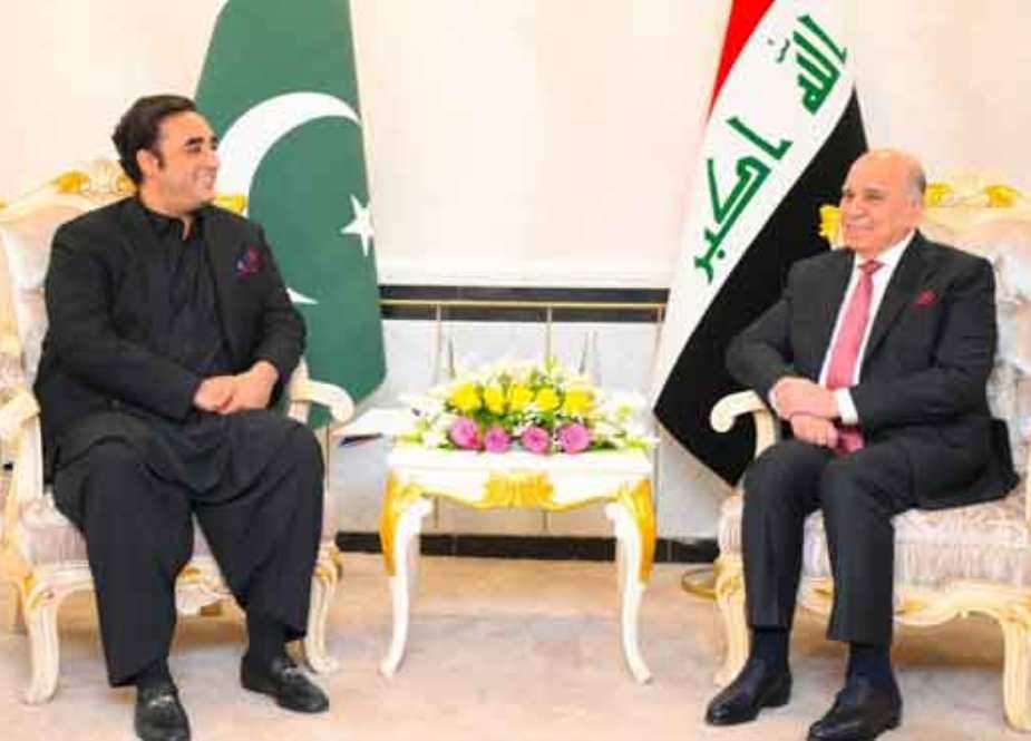 بلاول بھٹو کی بغداد میں عراقی وزیر خارجہ فواد حسین سے ملاقات